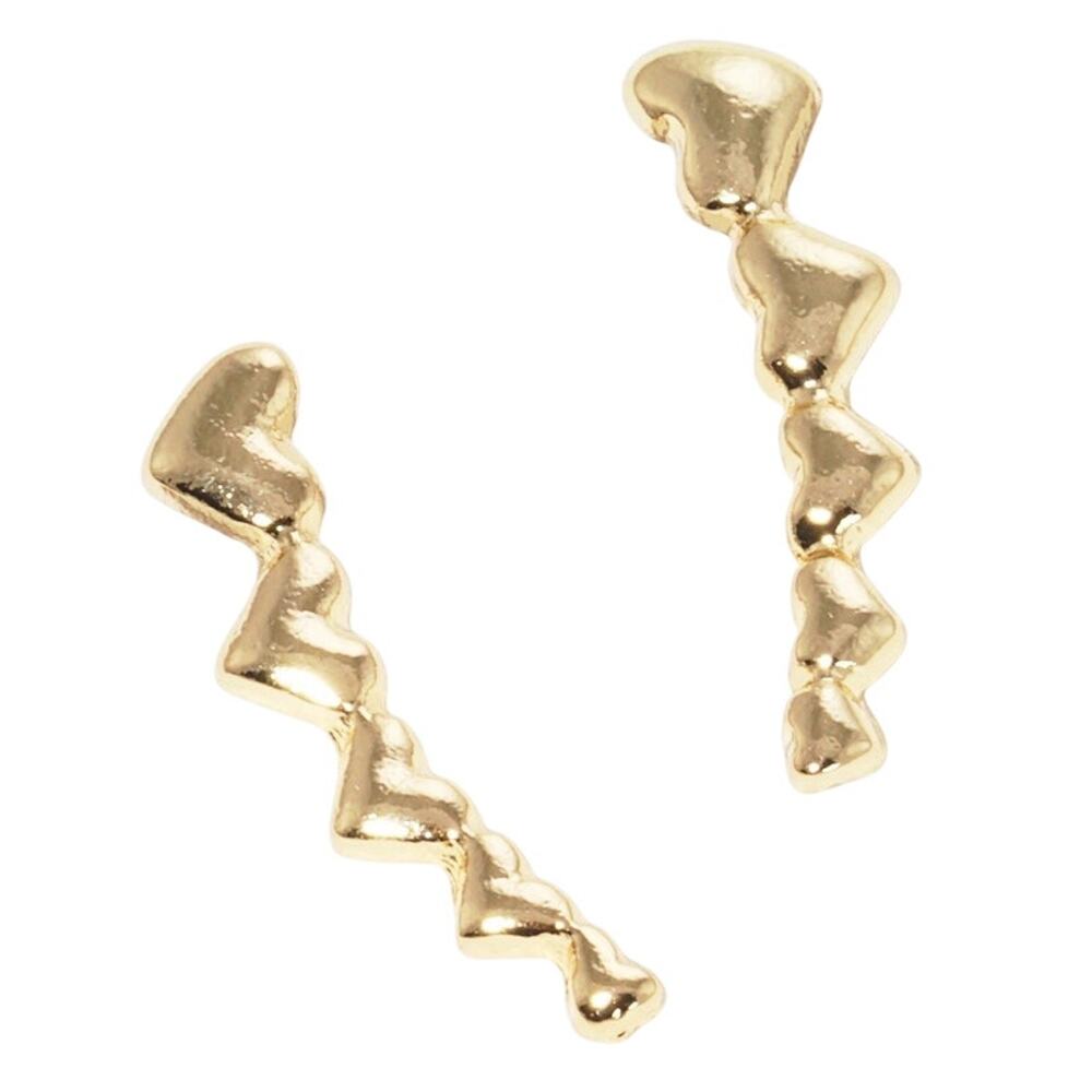 3/$15 Gold Tone Hearts Ear Crawler Earrings